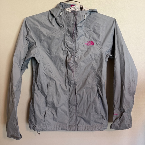 The North Face Hyvent 2.5L Rain wind women's gray hood jacket coat size small s - Picture 1 of 7